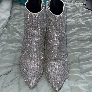 a new day Sparkling Silver Ankle Booties